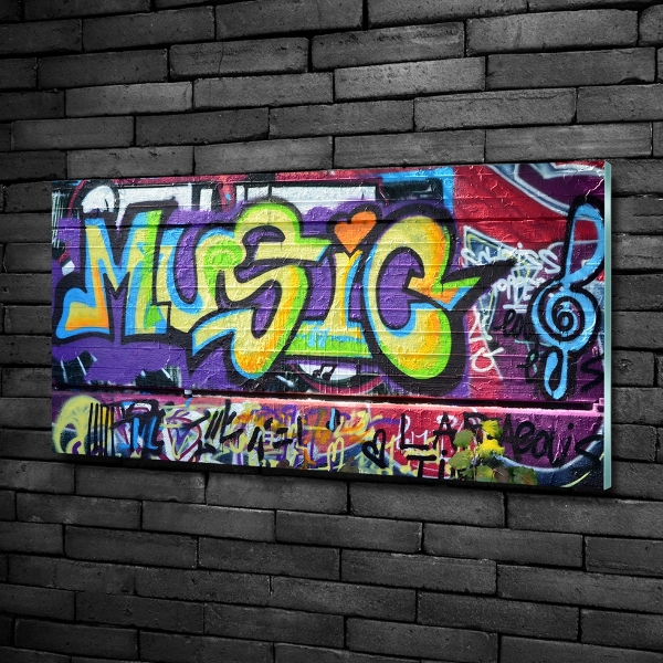 Foto en cristal de alta calidad con impresión uv horizontal Grafiti en la pared