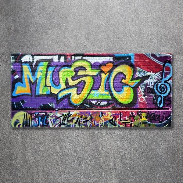 Foto en cristal de alta calidad con impresión uv horizontal Grafiti en la pared