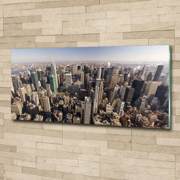 Cuadro de cristal templado moderno horizontal Vista aérea de Nueva York