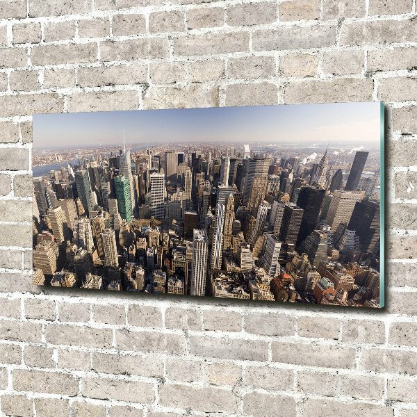 Cuadro de cristal templado moderno horizontal Vista aérea de Nueva York
