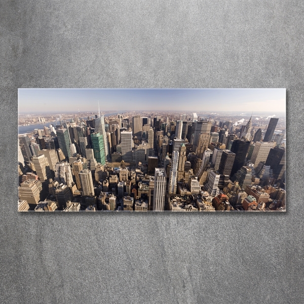 Cuadro de cristal templado moderno horizontal Vista aérea de Nueva York