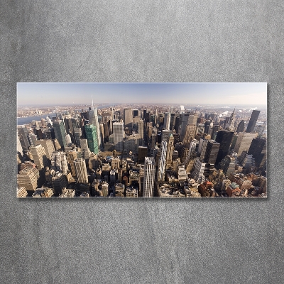 Cuadro de cristal templado moderno horizontal Vista aérea de Nueva York