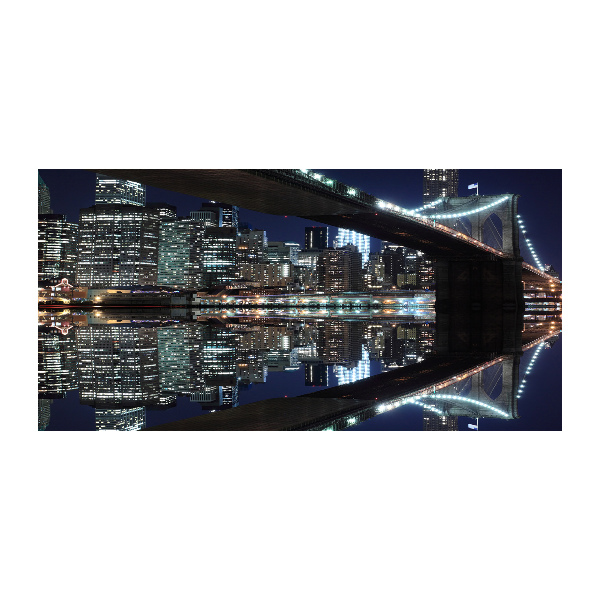Cuadro decorativo de vidrio para salón horizontal Puente de Brooklyn