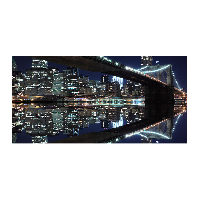 Cuadro decorativo de vidrio para salón horizontal Puente de Brooklyn