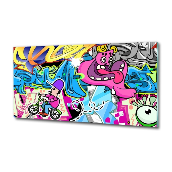 Cuadro de cristal templado moderno horizontal Pintada