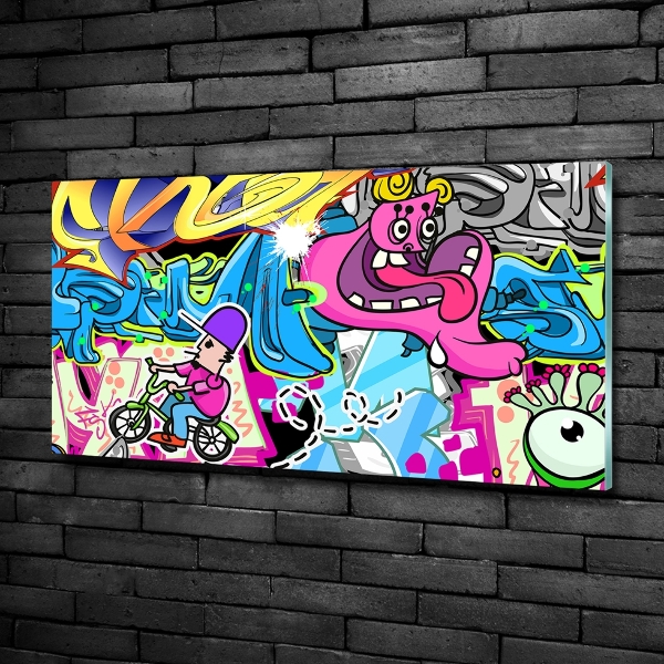 Cuadro de cristal templado moderno horizontal Pintada