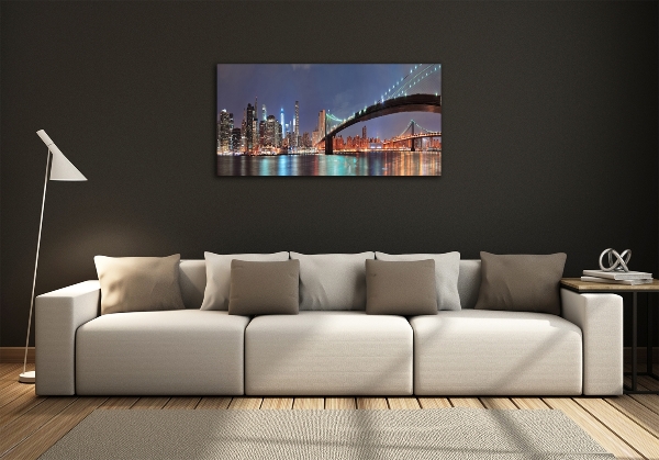 Cuadro de cristal templado moderno horizontal Manhattan Nueva York