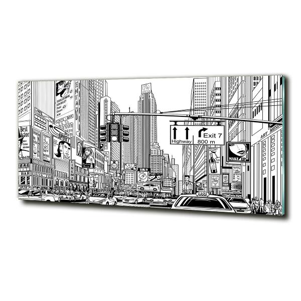 Impresión en cristal con acabado brillante horizontal Calles de Nueva York