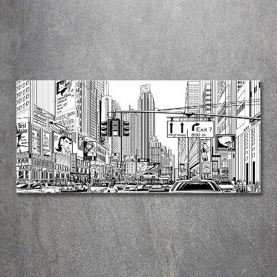 Impresión en cristal con acabado brillante horizontal Calles de Nueva York