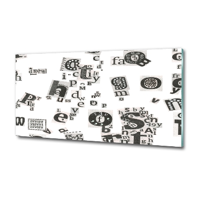 Cuadro decorativo de vidrio para salón horizontal Cartas de un periódico