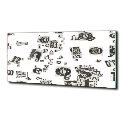 Cuadro decorativo de vidrio para salón horizontal Cartas de un periódico