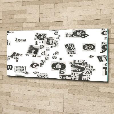 Cuadro decorativo de vidrio para salón horizontal Cartas de un periódico