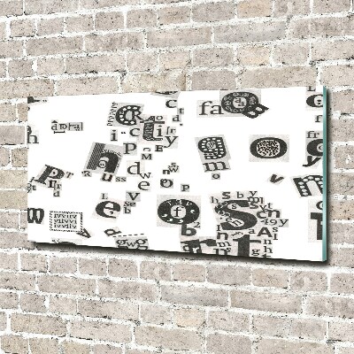 Cuadro decorativo de vidrio para salón horizontal Cartas de un periódico