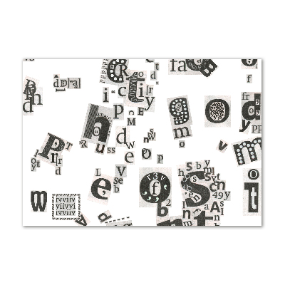 Cuadro decorativo de vidrio para salón horizontal Cartas de un periódico