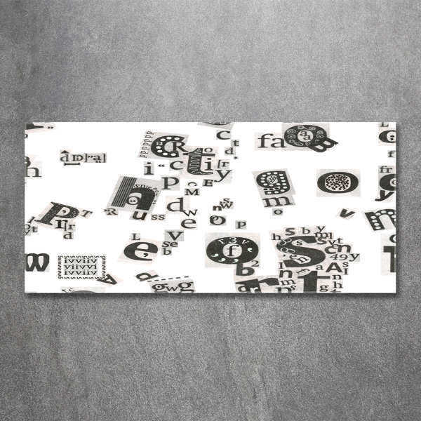 Cuadro decorativo de vidrio para salón horizontal Cartas de un periódico