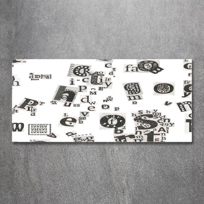 Cuadro decorativo de vidrio para salón horizontal Cartas de un periódico