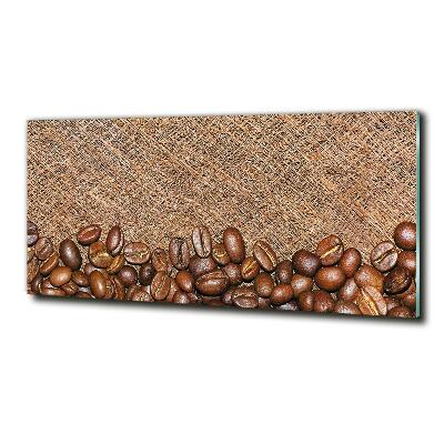 Cuadro decorativo de vidrio para salón horizontal Granos de café
