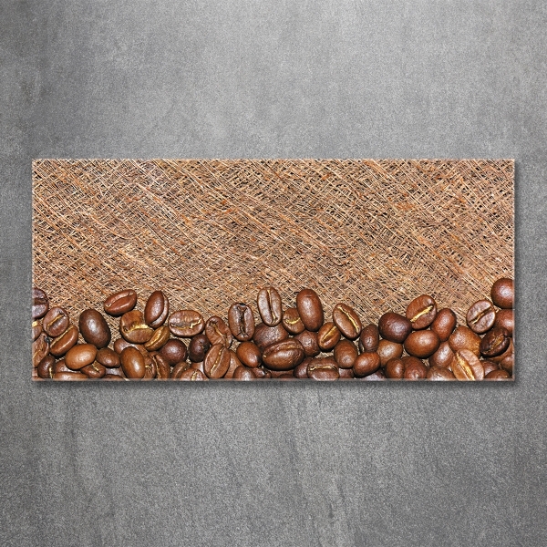 Cuadro decorativo de vidrio para salón horizontal Granos de café