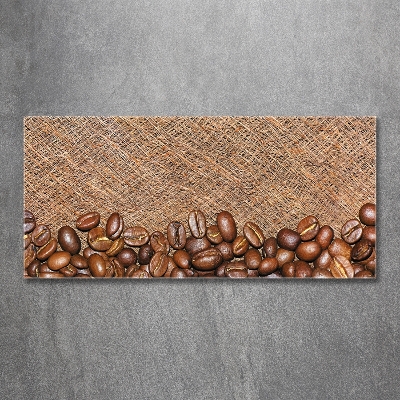 Cuadro decorativo de vidrio para salón horizontal Granos de café