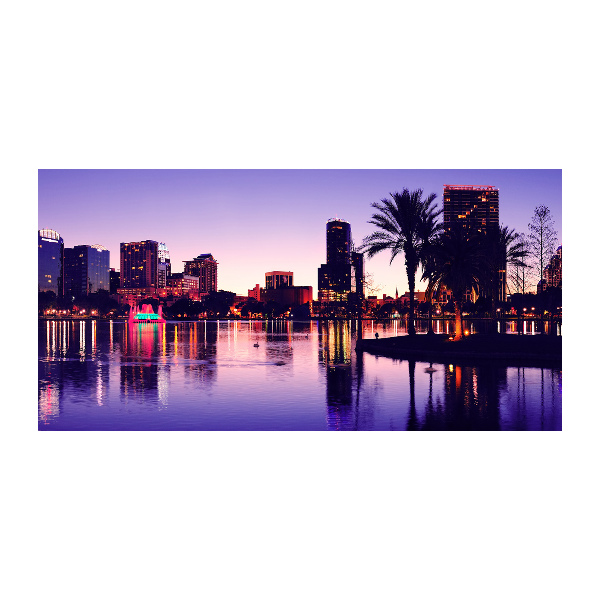 Cuadro decorativo de vidrio para salón horizontal Orlando, Estados Unidos