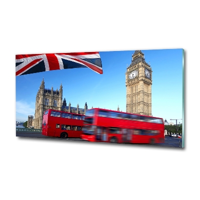 Cuadro decorativo de vidrio para salón horizontal autobús de Londres