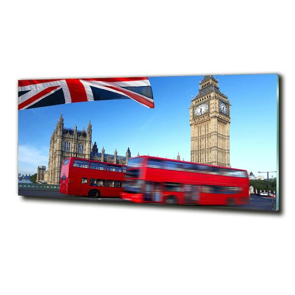 Cuadro decorativo de vidrio para salón horizontal autobús de Londres