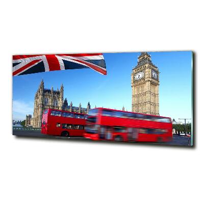 Cuadro decorativo de vidrio para salón horizontal autobús de Londres