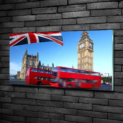 Cuadro decorativo de vidrio para salón horizontal autobús de Londres