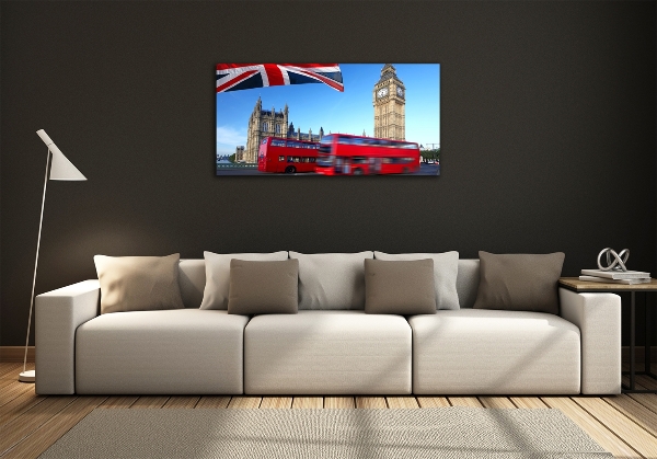 Cuadro decorativo de vidrio para salón horizontal autobús de Londres