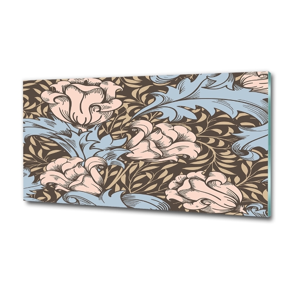 Foto en cristal de alta calidad con impresión uv horizontal Patrón floral