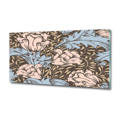 Foto en cristal de alta calidad con impresión uv horizontal Patrón floral