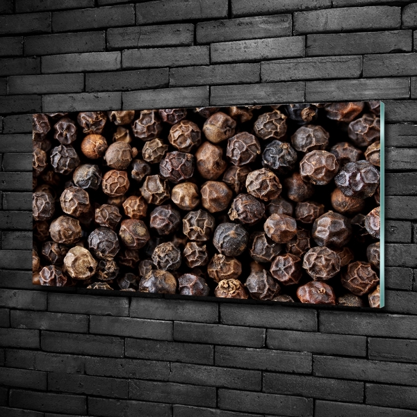 Impresión en cristal con acabado brillante horizontal Granos de pimienta