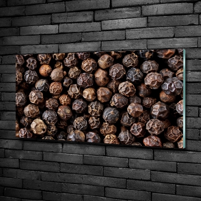 Impresión en cristal con acabado brillante horizontal Granos de pimienta