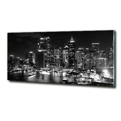 Cuadro de cristal templado moderno horizontal Sydney de noche