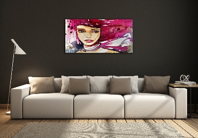 Cuadro de cristal templado moderno horizontal Mujer abstracta