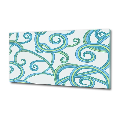 Cuadro de cristal templado moderno horizontal Espirales abstractas