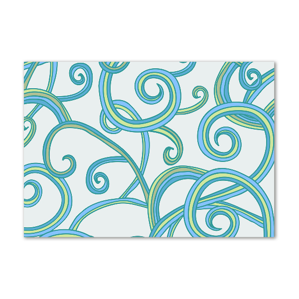 Cuadro de cristal templado moderno horizontal Espirales abstractas