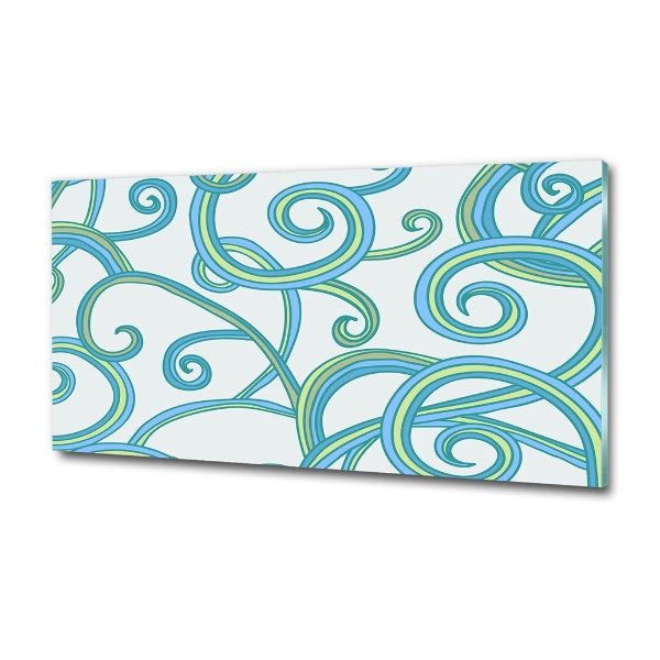Cuadro de cristal templado moderno horizontal Espirales abstractas