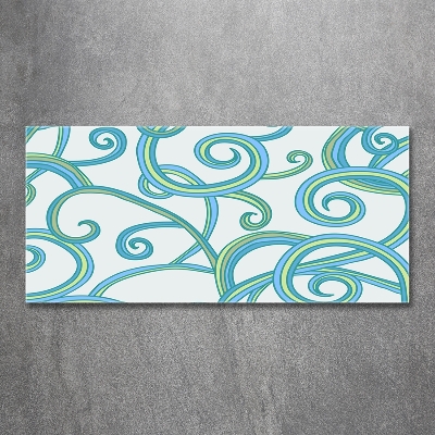 Cuadro de cristal templado moderno horizontal Espirales abstractas