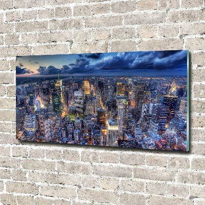 Impresión en cristal con acabado brillante horizontal Vista aérea de Nueva York