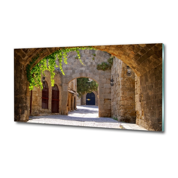 Cuadro decorativo de vidrio para salón horizontal Calles con encanto