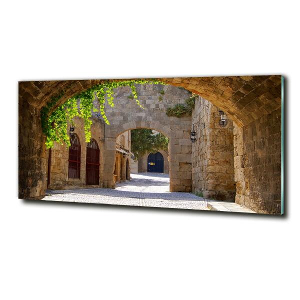 Cuadro decorativo de vidrio para salón horizontal Calles con encanto