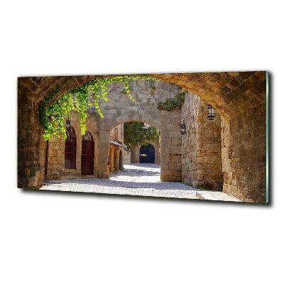 Cuadro decorativo de vidrio para salón horizontal Calles con encanto