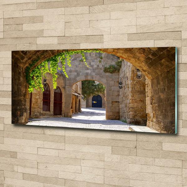 Cuadro decorativo de vidrio para salón horizontal Calles con encanto