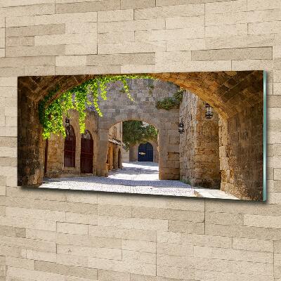 Cuadro decorativo de vidrio para salón horizontal Calles con encanto