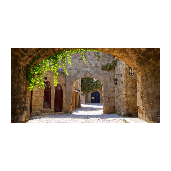 Cuadro decorativo de vidrio para salón horizontal Calles con encanto