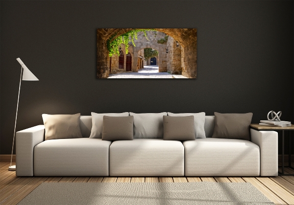 Cuadro decorativo de vidrio para salón horizontal Calles con encanto