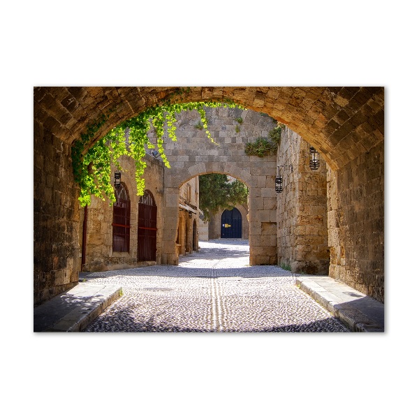 Cuadro decorativo de vidrio para salón horizontal Calles con encanto