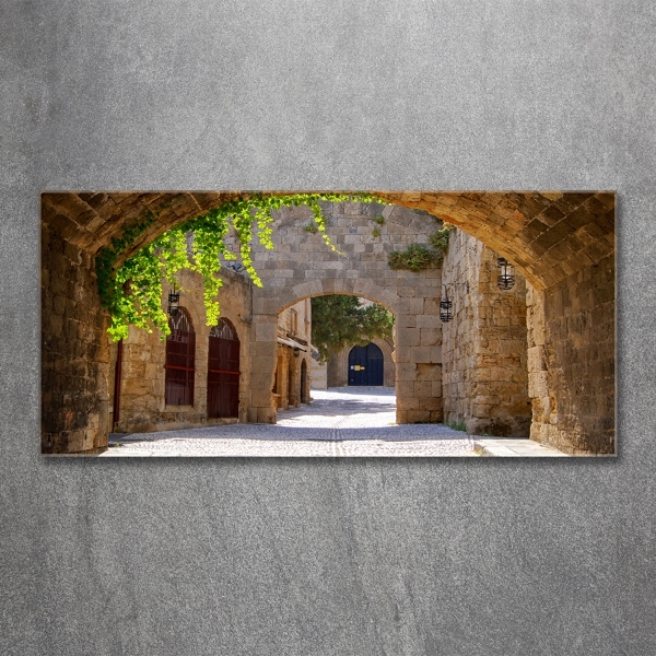 Cuadro decorativo de vidrio para salón horizontal Calles con encanto