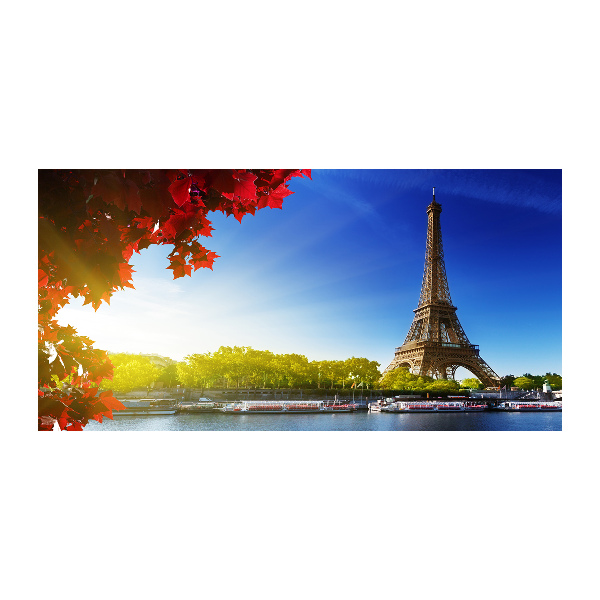 Cuadro de cristal templado moderno horizontal Torre Eiffel de París